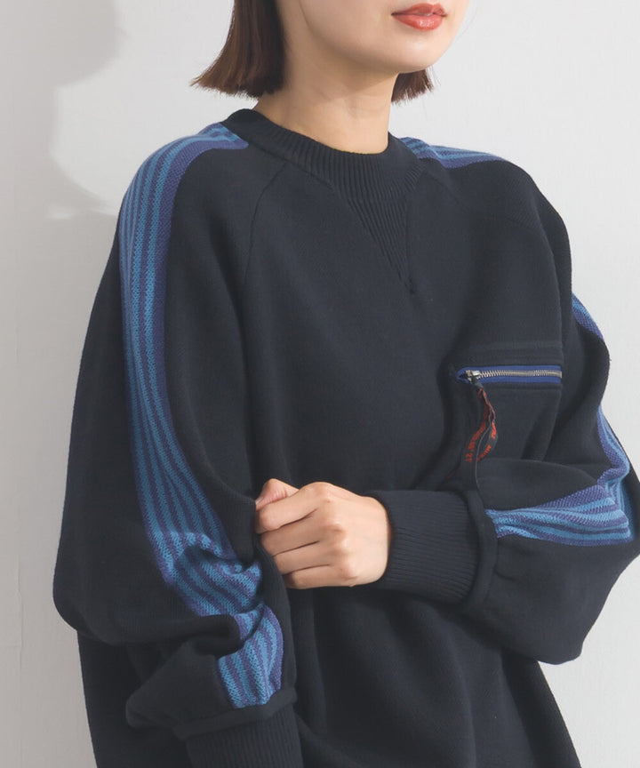 【iriey】肩袖線條織帶 側口袋配色 彈性布料套頭衫 Japan E-Shop