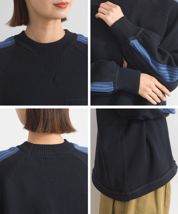 【iriey】肩袖線條織帶 側口袋配色 彈性布料套頭衫 Japan E-Shop