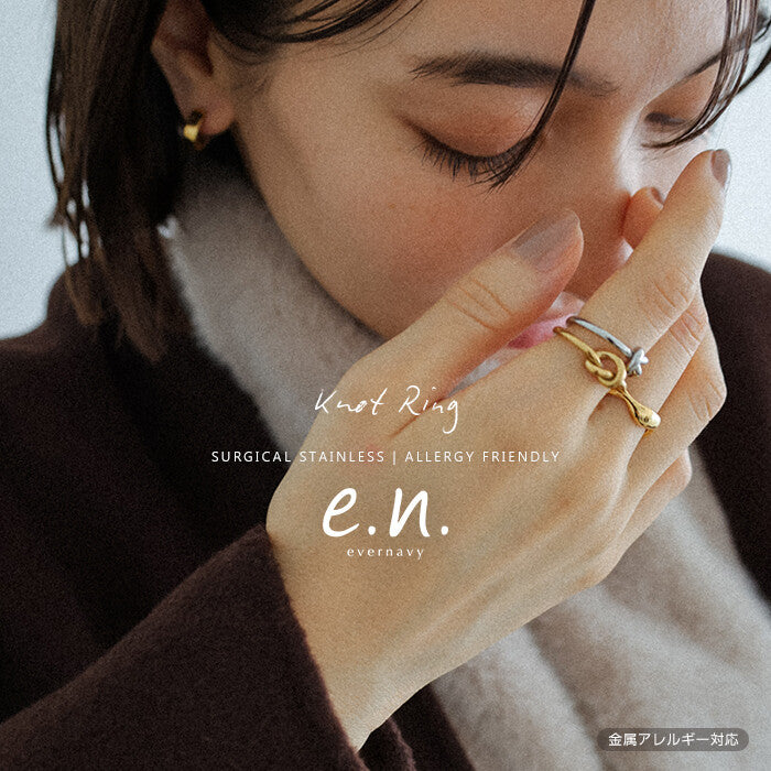 【evernavy】扭結造型外科級不鏽鋼戒指｜四種戒圍 Japan E-Shop