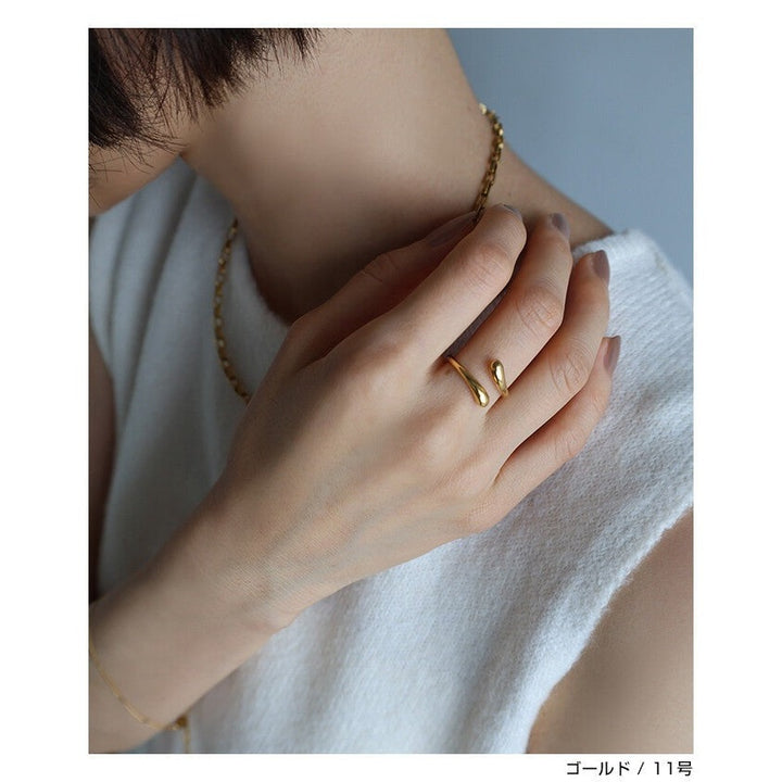 【evernavy】醫療級不鏽鋼水滴開口戒指 多尺寸 Japan E-Shop