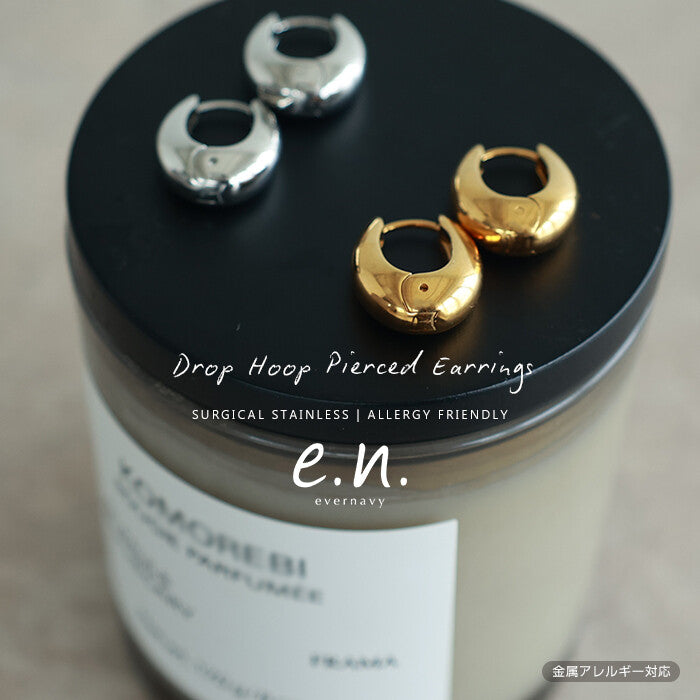 【evernavy】外科級不鏽鋼水滴圈形耳環 Japan E-Shop