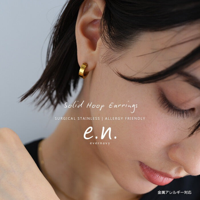 【evernavy】醫療級不鏽鋼實心圈形耳夾 兩耳套裝 Japan E-Shop