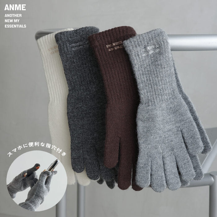 【ANME】刺繡織標指穴手套 智慧型手機操作友善 顏色