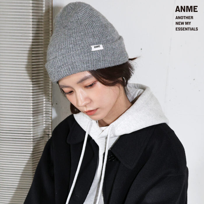 【ANME】品牌織標羅紋針織帽 保暖不扎頭毛帽 顏色