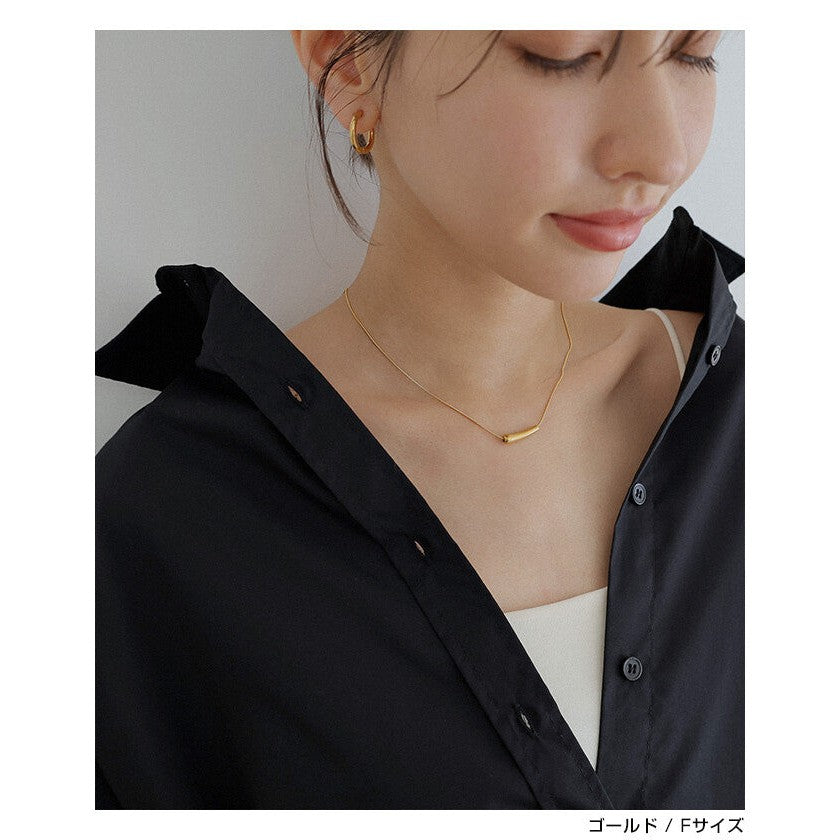 【evernavy】外科級不鏽鋼弧形管墜項鍊 金銀雙色 Japan E-Shop