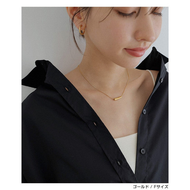 【evernavy】外科級不鏽鋼弧形管墜項鍊 金銀雙色 Japan E-Shop