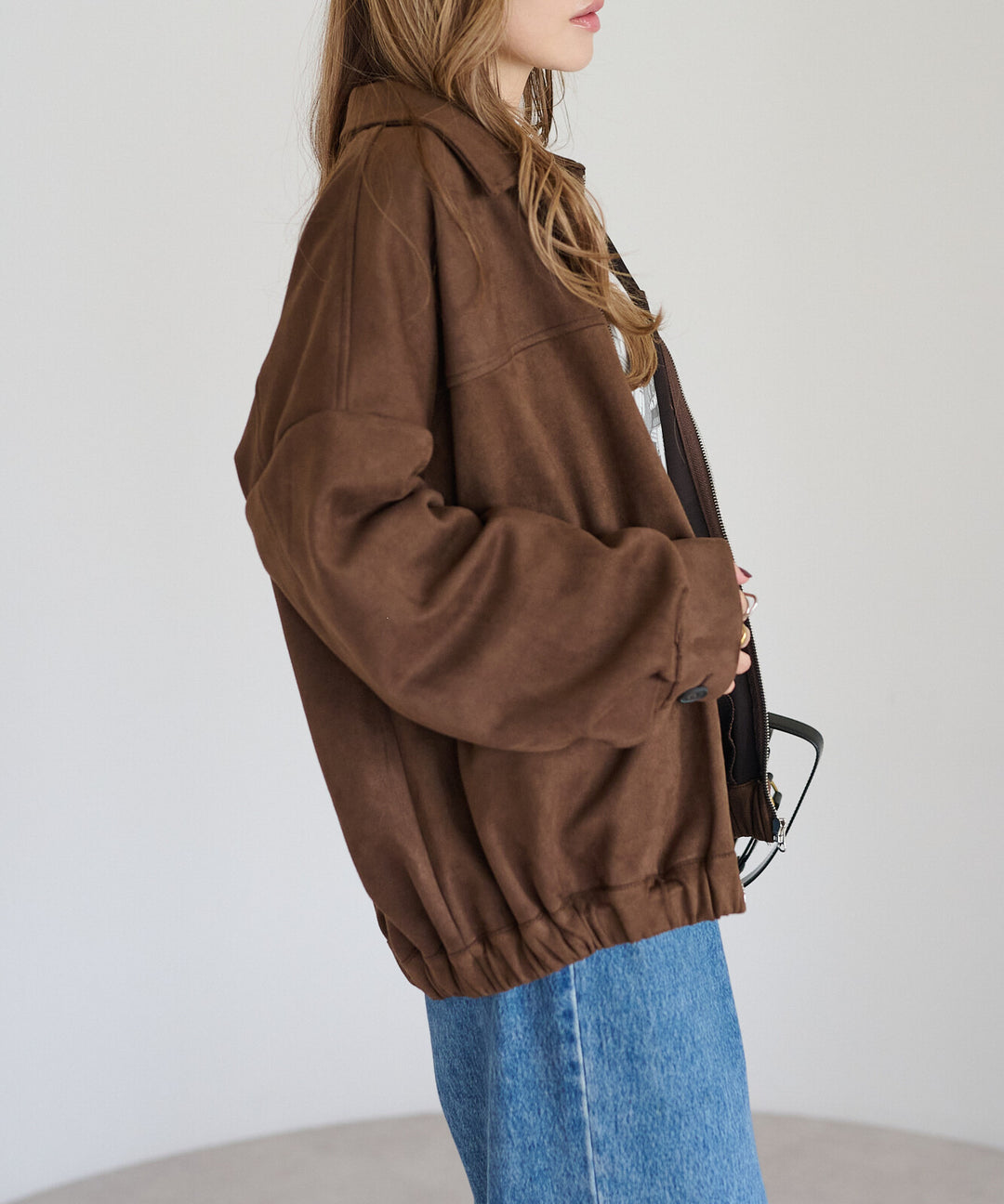【TOPWHOLE】仿麂皮立領拉鍊外套 Japan E-Shop