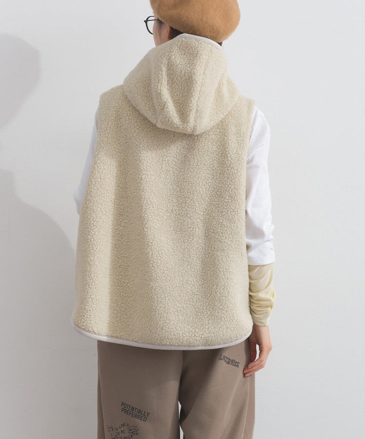 【iriey】羊羔絨大口袋 尼龍拼接 連帽外套 Japan E-Shop
