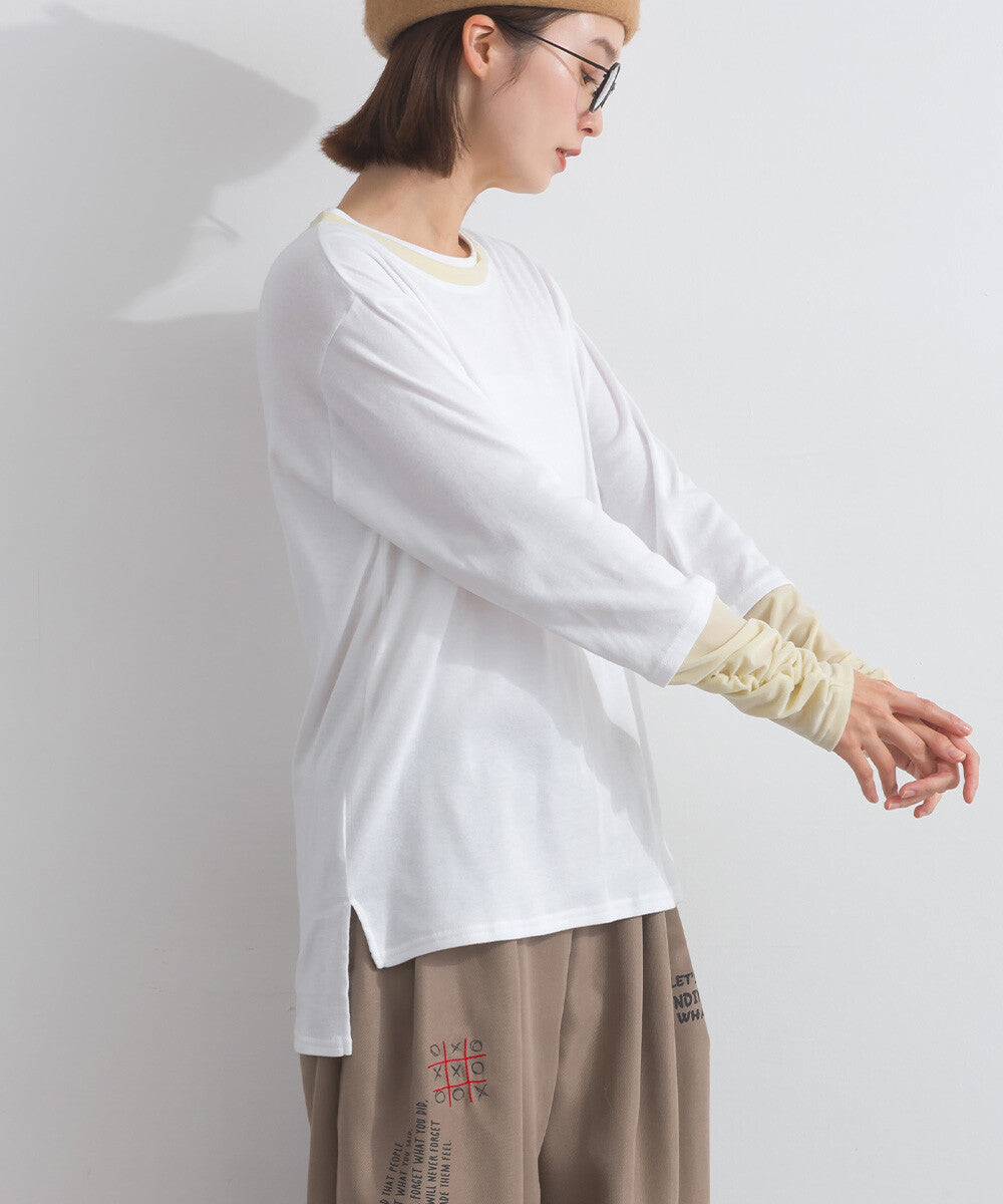 【iriey】袖口縮褶 純棉高領 長袖上衣 Japan E-Shop