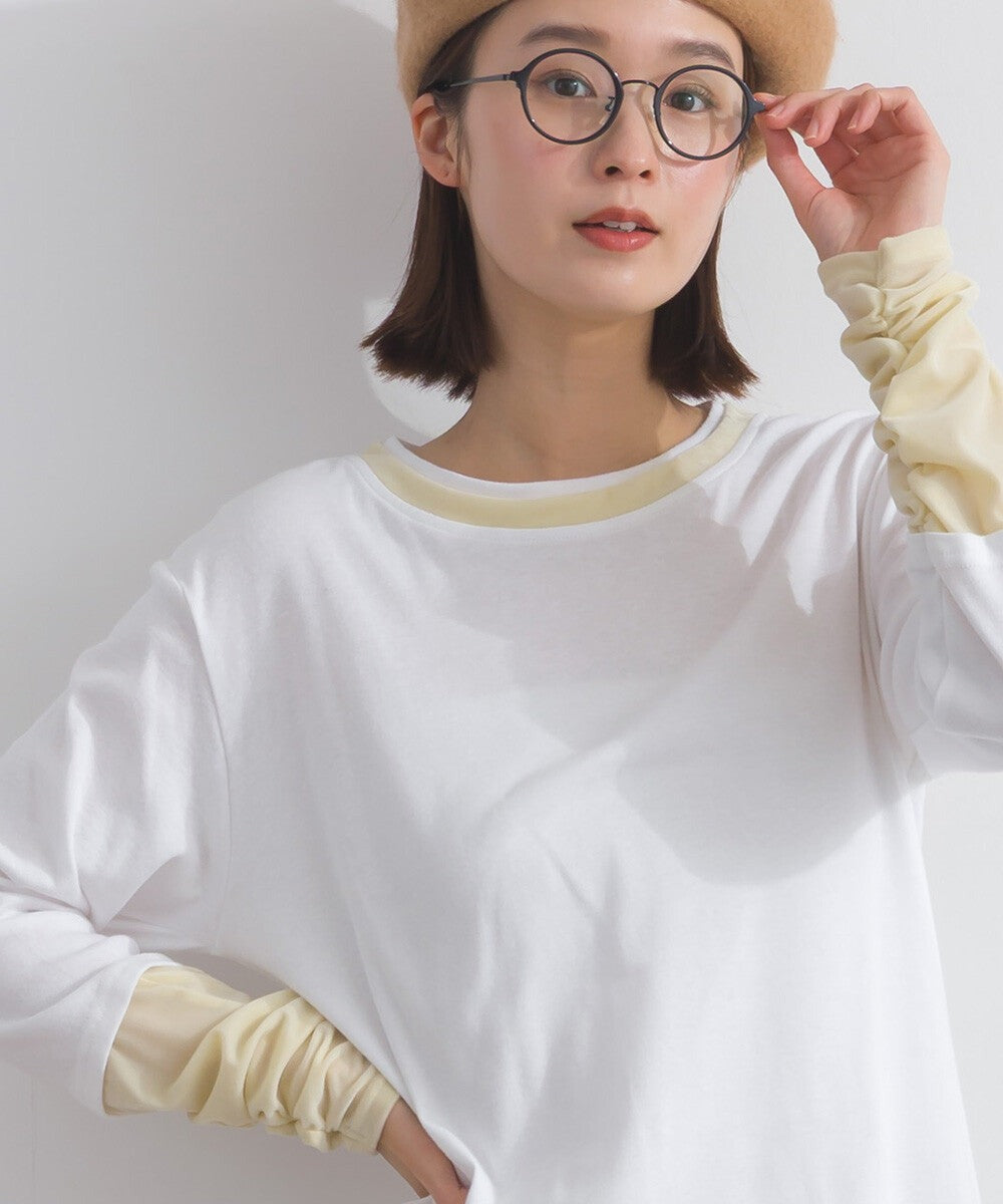 【iriey】袖口縮褶 純棉高領 長袖上衣 Japan E-Shop
