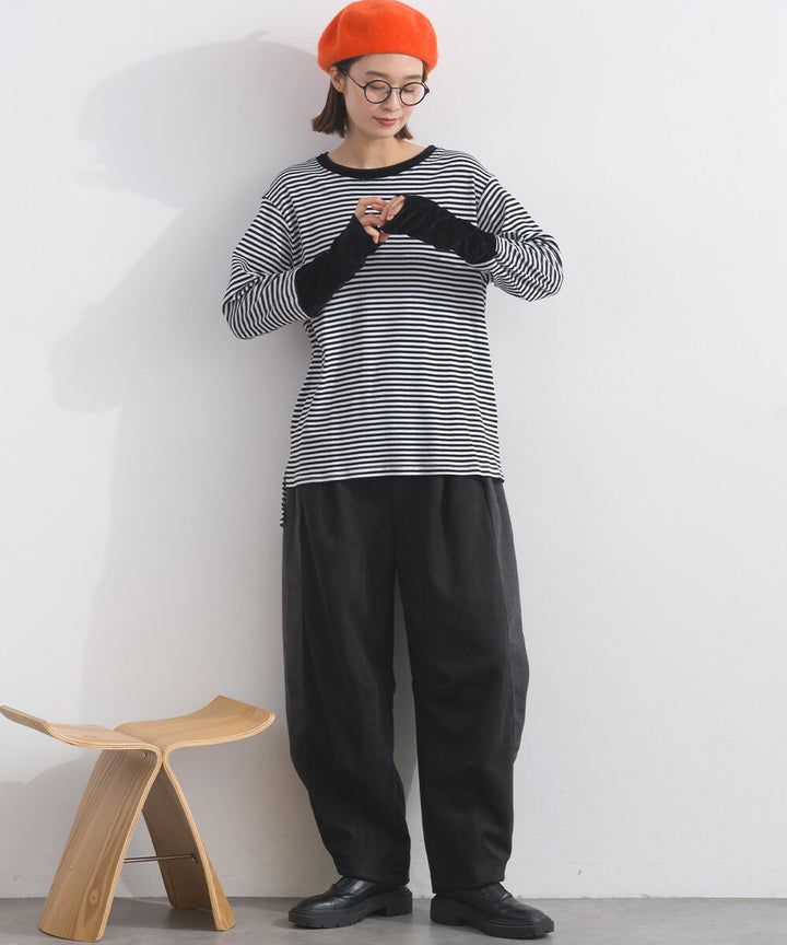 【iriey】袖口縮褶 純棉高領 長袖上衣 Japan E-Shop