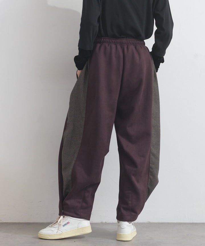 【iriey】假麂皮觸感 側褶繭形 鬆緊腰長褲 Japan E-Shop