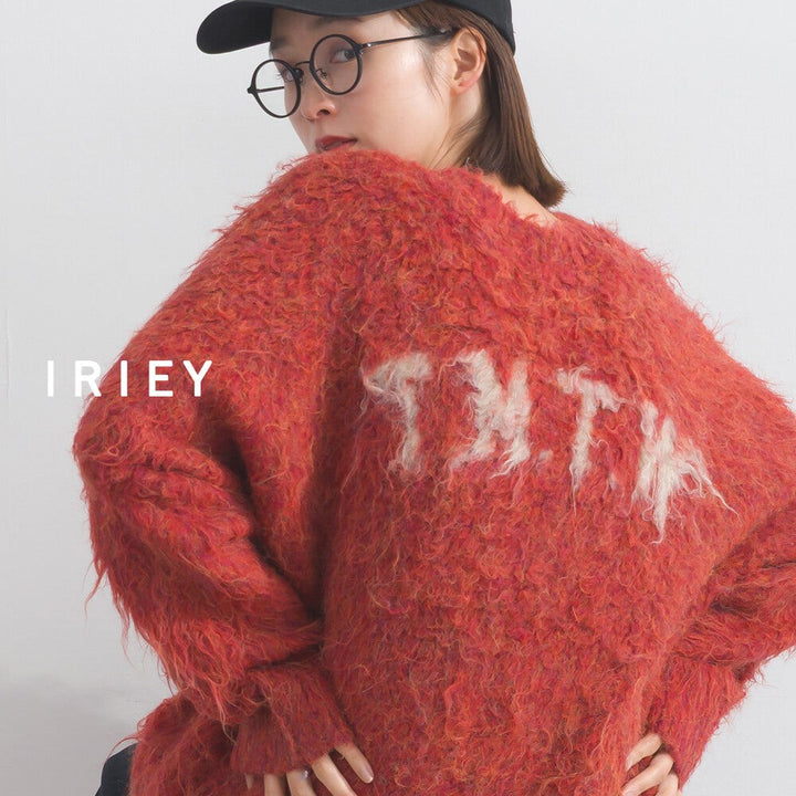 【iriey】大刺繡品牌字母 刷毛針織 雙面穿開衫 Japan E-Shop
