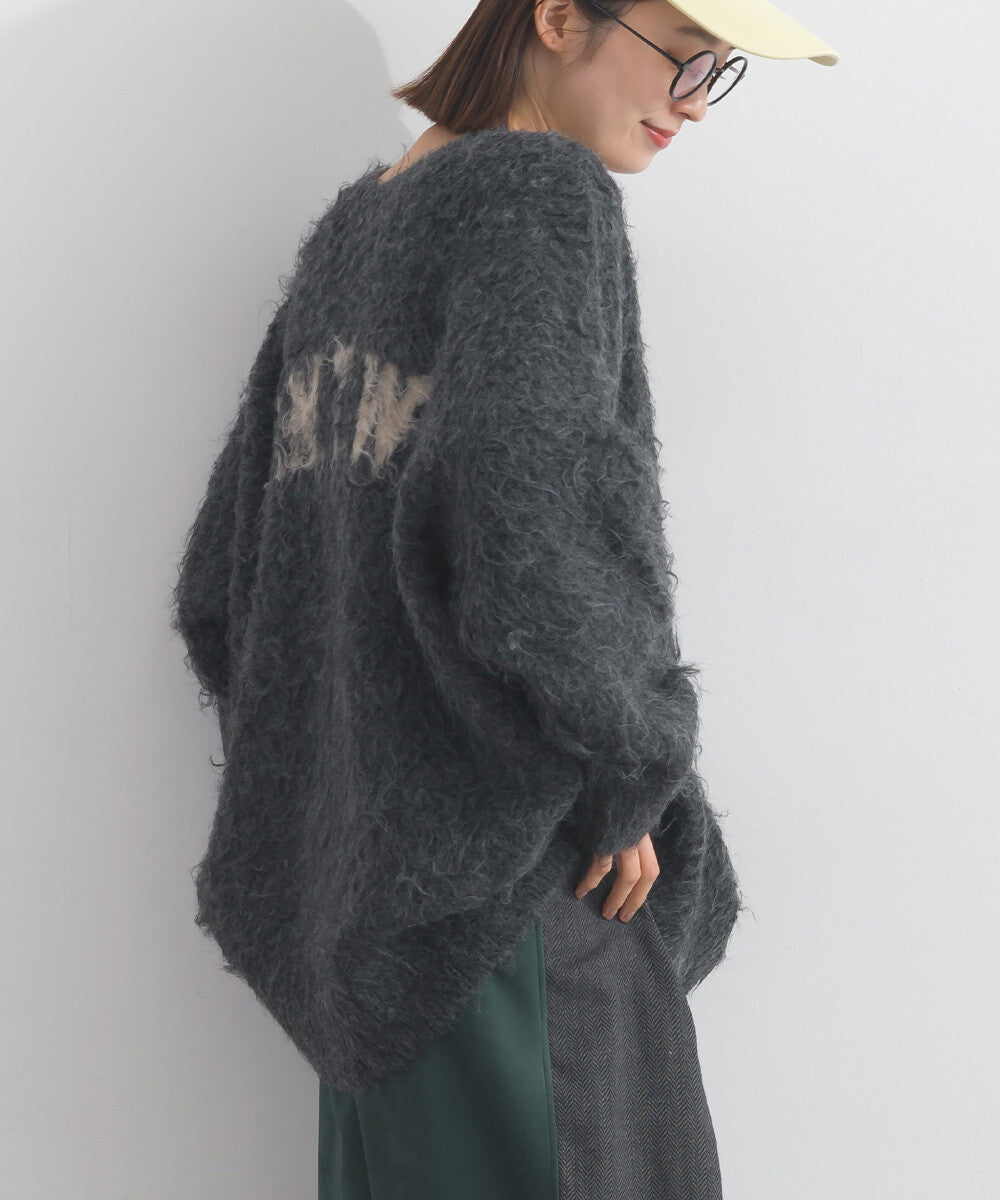 【iriey】大刺繡品牌字母 刷毛針織 雙面穿開衫 Japan E-Shop