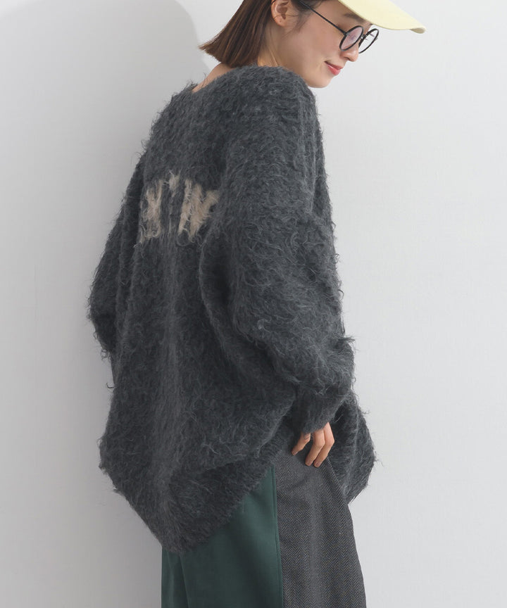 【iriey】大刺繡品牌字母 刷毛針織 雙面穿開衫 Japan E-Shop