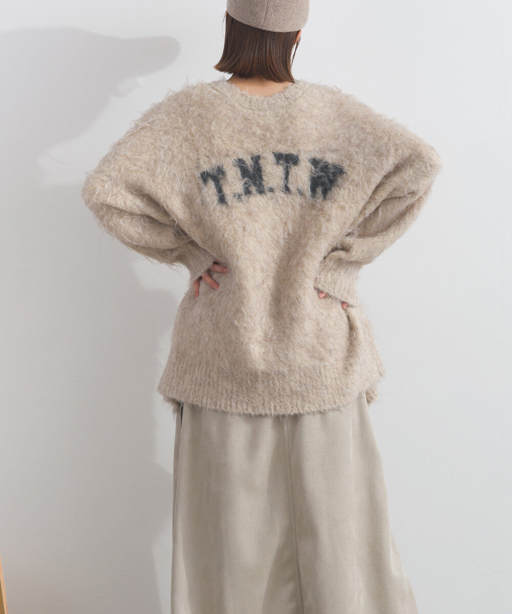 【iriey】大刺繡品牌字母 刷毛針織 雙面穿開衫 Japan E-Shop