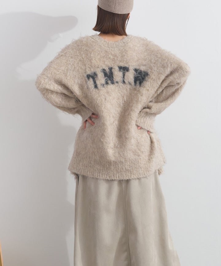 【iriey】大刺繡品牌字母 刷毛針織 雙面穿開衫 Japan E-Shop
