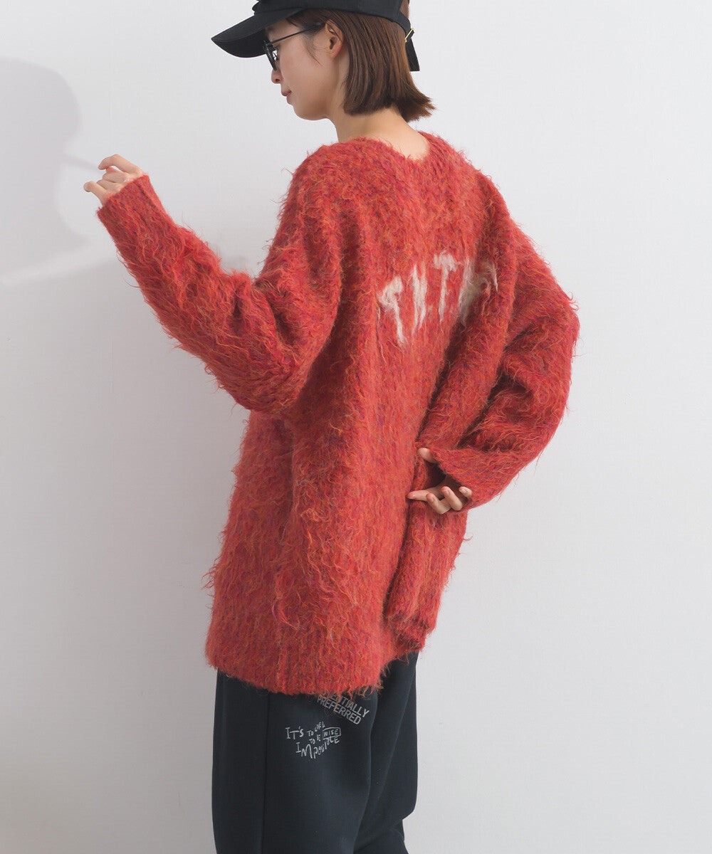【iriey】大刺繡品牌字母 刷毛針織 雙面穿開衫 Japan E-Shop