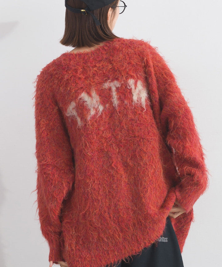 【iriey】大刺繡品牌字母 刷毛針織 雙面穿開衫 Japan E-Shop