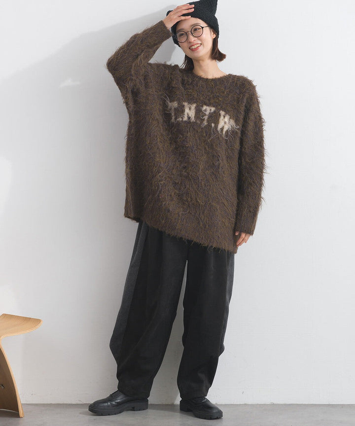 【iriey】大刺繡品牌字母 刷毛針織 雙面穿開衫 Japan E-Shop