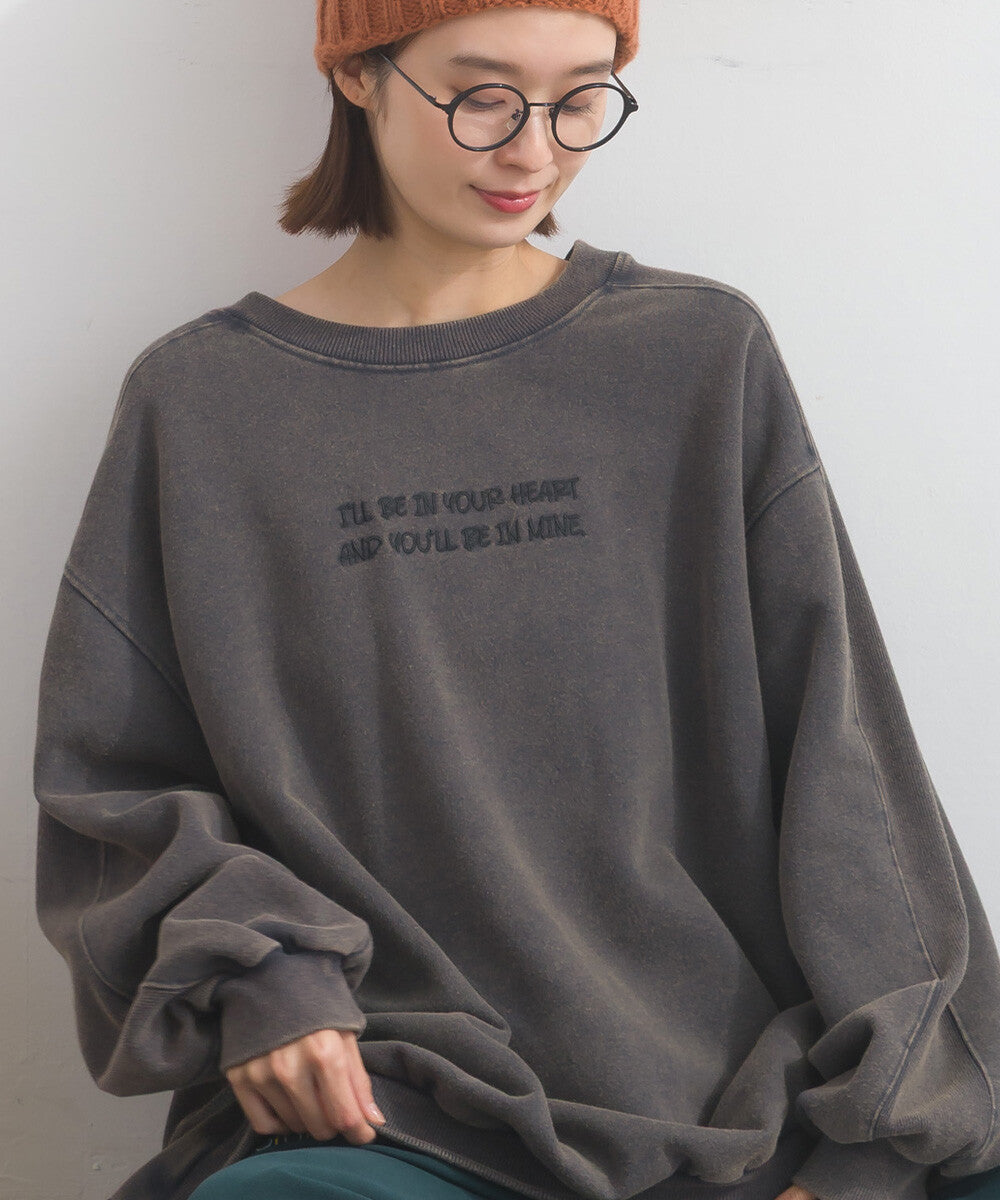 【iriey】雪花水洗 胸口刺繡 寬鬆套頭上衣 Japan E-Shop