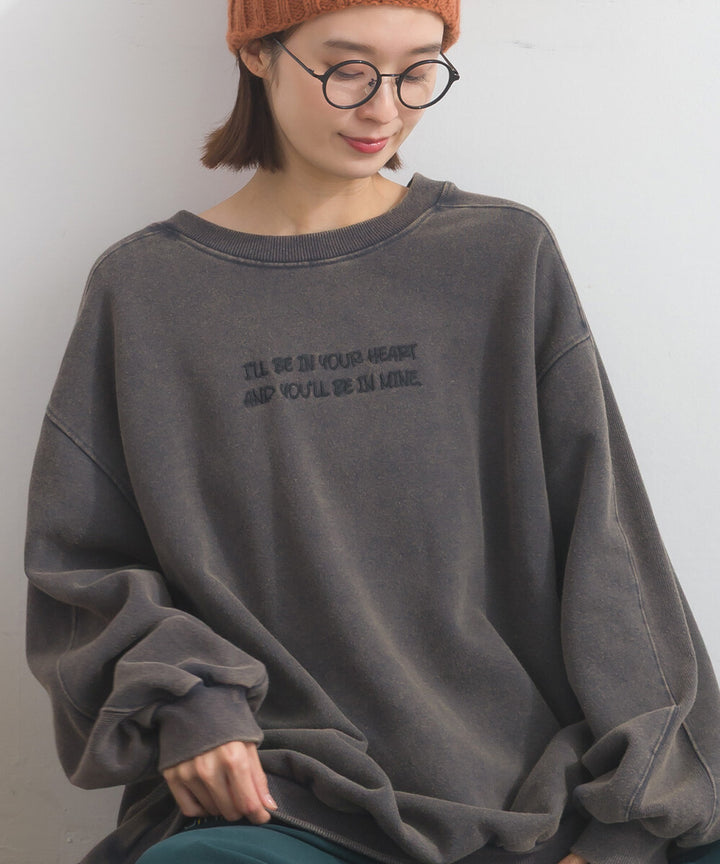 【iriey】雪花水洗 胸口刺繡 寬鬆套頭上衣 Japan E-Shop