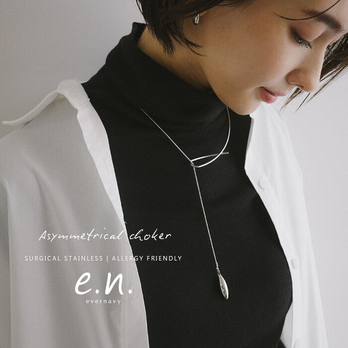 【evernavy】不對稱金屬吊飾項圈式項鍊 Japan E-Shop