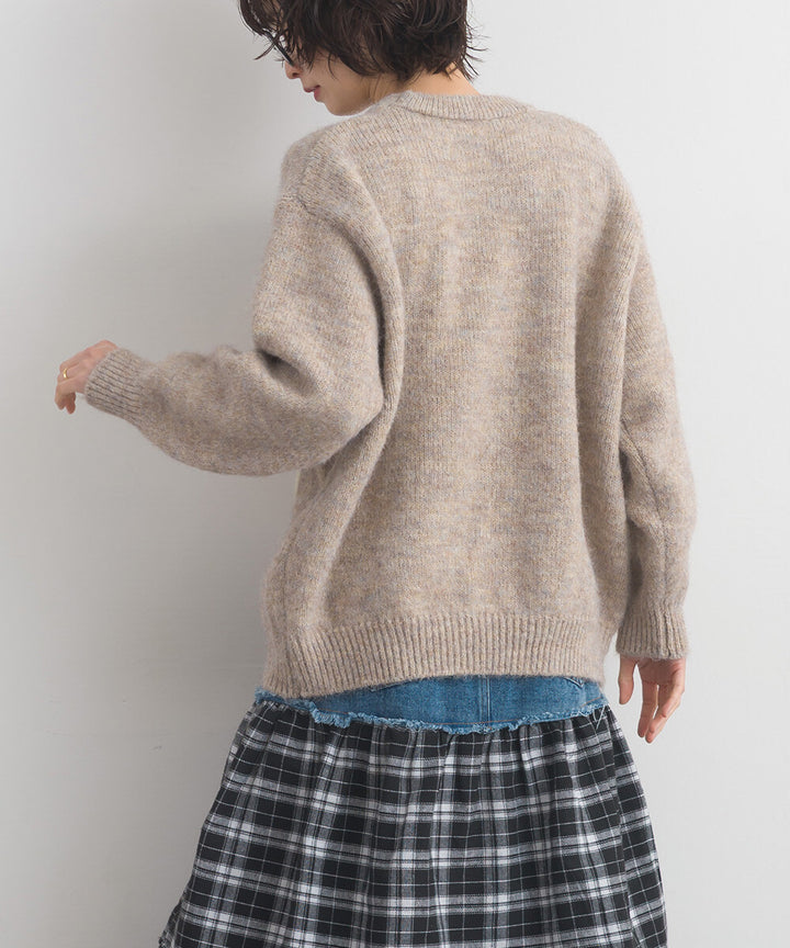【iriey】提花幾何藝術色塊 寬鬆針織套頭衫 Japan E-Shop