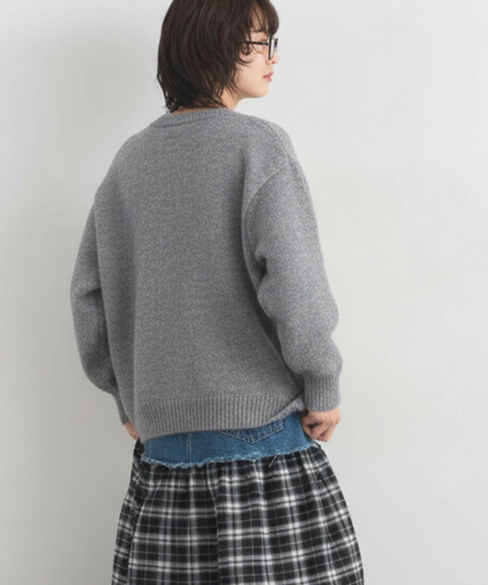 【iriey】提花幾何藝術色塊 寬鬆針織套頭衫 Japan E-Shop