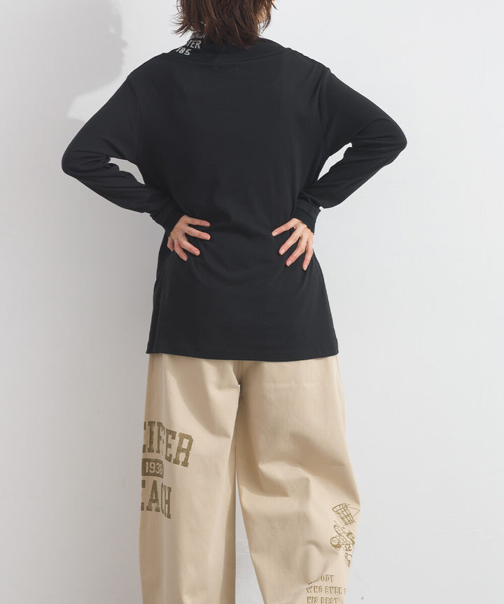 【iriey】品牌提花高領 長袖上衣 Japan E-Shop