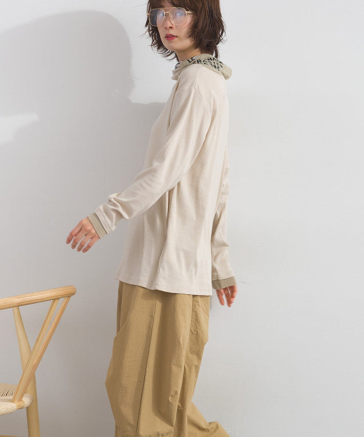 【iriey】品牌提花高領 長袖上衣 Japan E-Shop