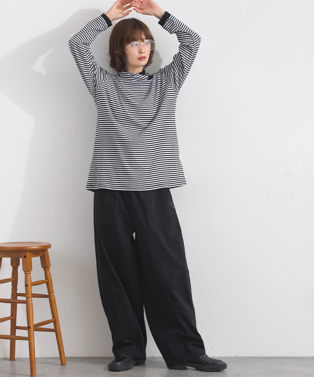 【iriey】品牌提花高領 長袖上衣 Japan E-Shop