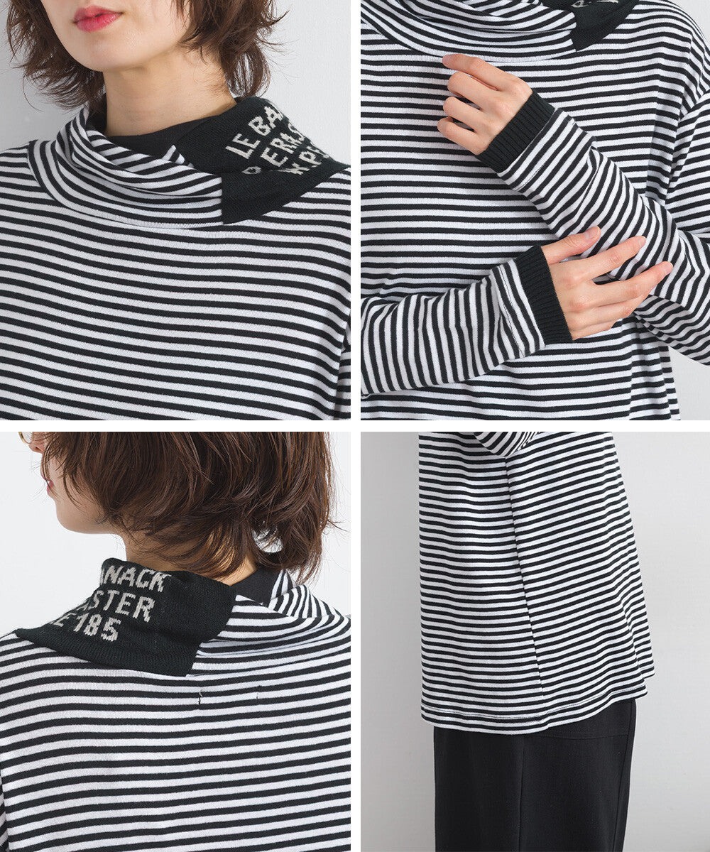 【iriey】品牌提花高領 長袖上衣 Japan E-Shop