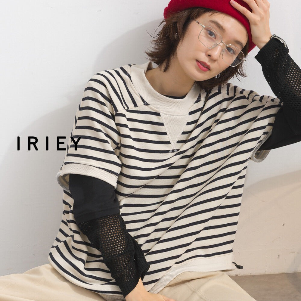 【iriey】裙擺抽繩調節 厚刷毛剪接 設計感背心 Japan E-Shop