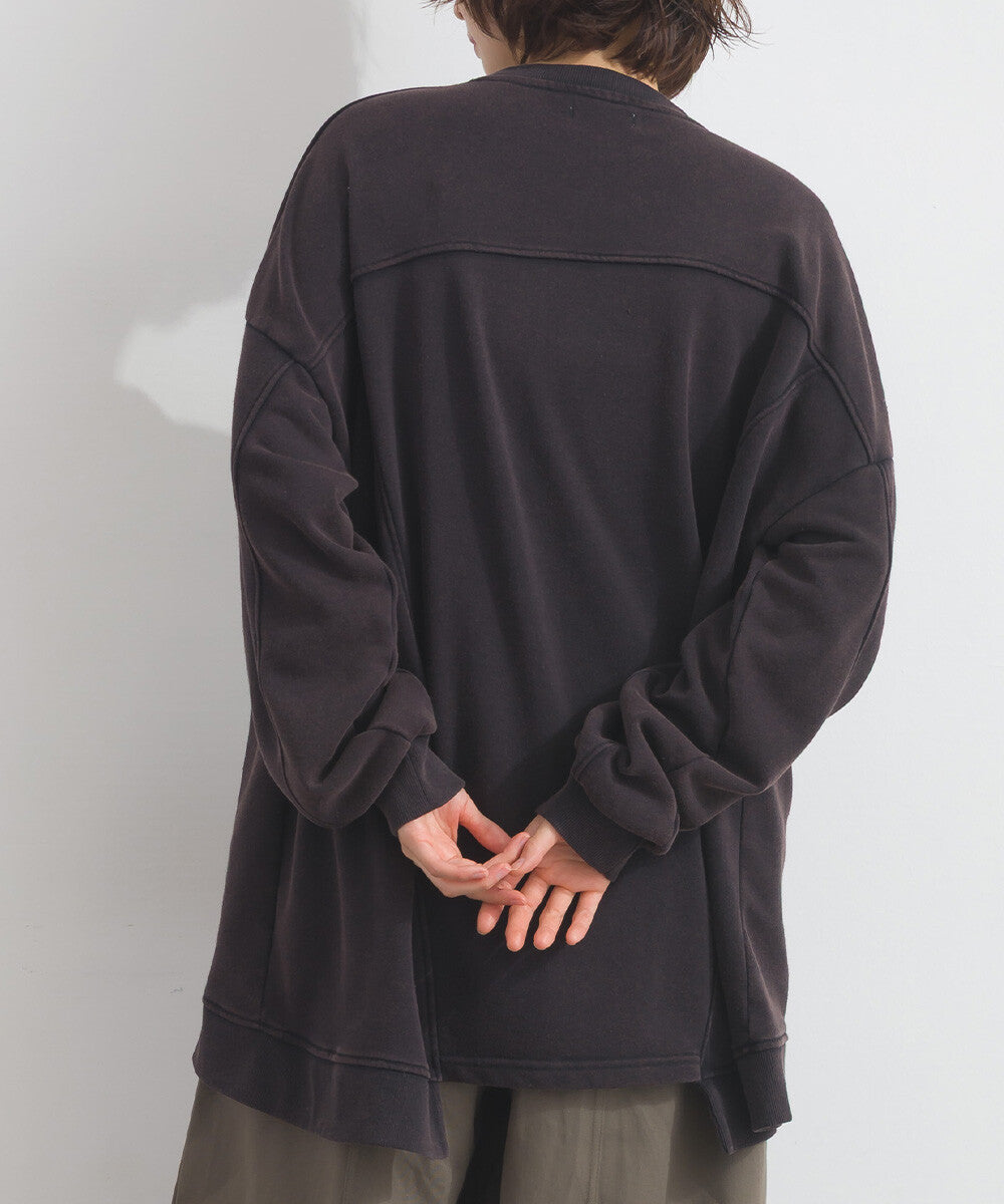 【iriey】品牌徽章 刷毛不規則長版上衣 Japan E-Shop