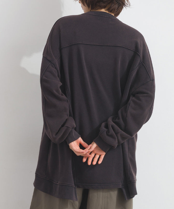 【iriey】品牌徽章 刷毛不規則長版上衣 Japan E-Shop