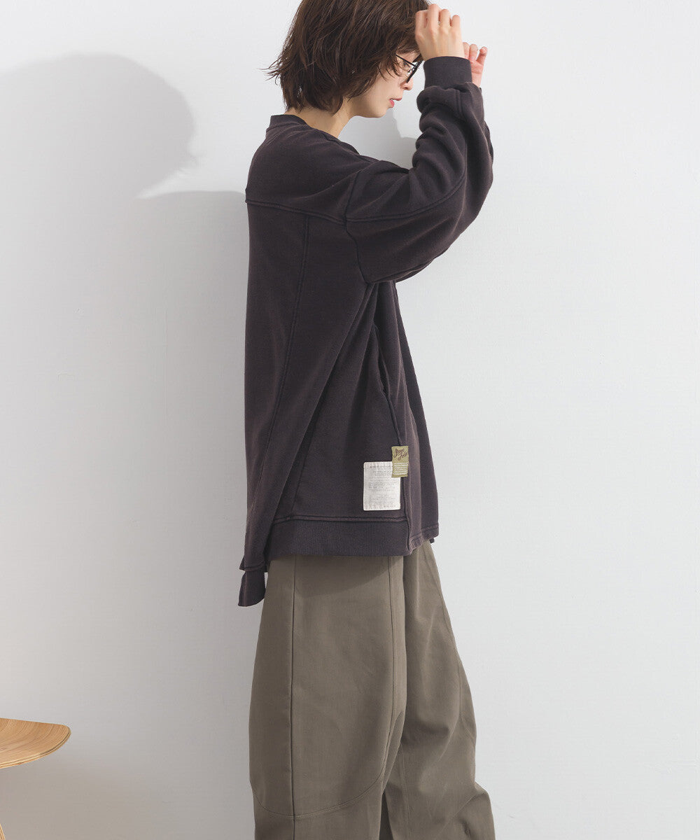 【iriey】品牌徽章 刷毛不規則長版上衣 Japan E-Shop