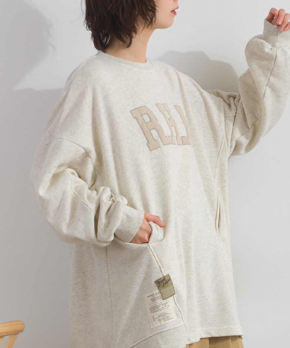 【iriey】品牌徽章 刷毛不規則長版上衣 Japan E-Shop