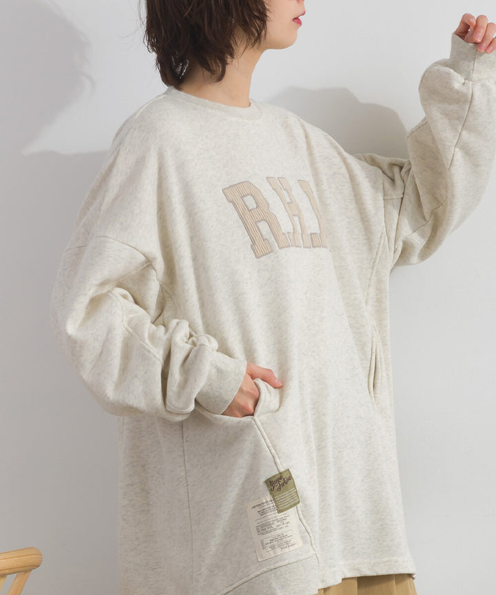【iriey】品牌徽章 刷毛不規則長版上衣 Japan E-Shop