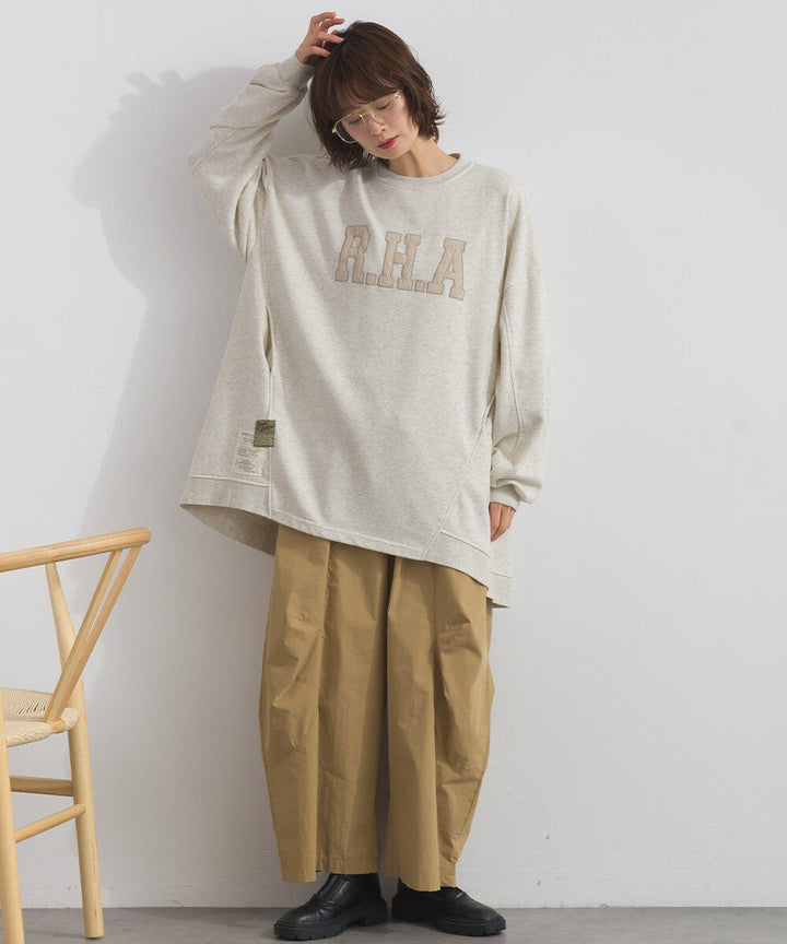 【iriey】品牌徽章 刷毛不規則長版上衣 Japan E-Shop