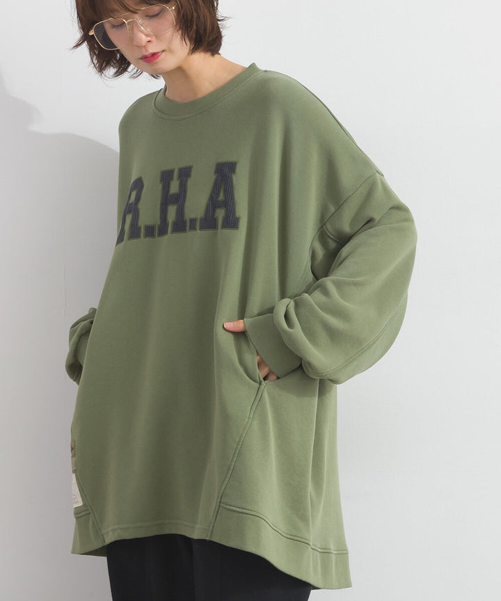 【iriey】品牌徽章 刷毛不規則長版上衣 Japan E-Shop