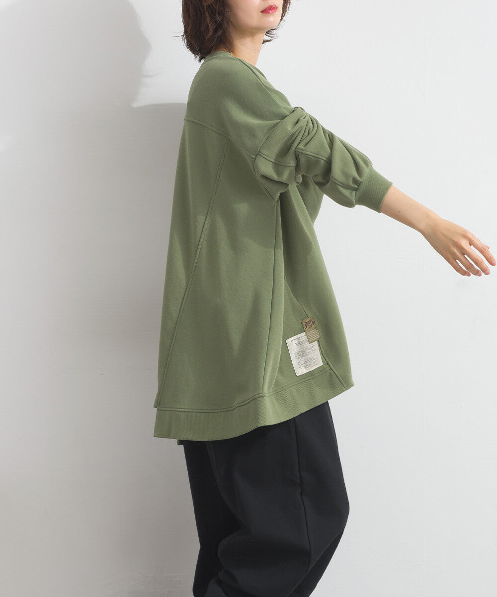 【iriey】品牌徽章 刷毛不規則長版上衣 Japan E-Shop