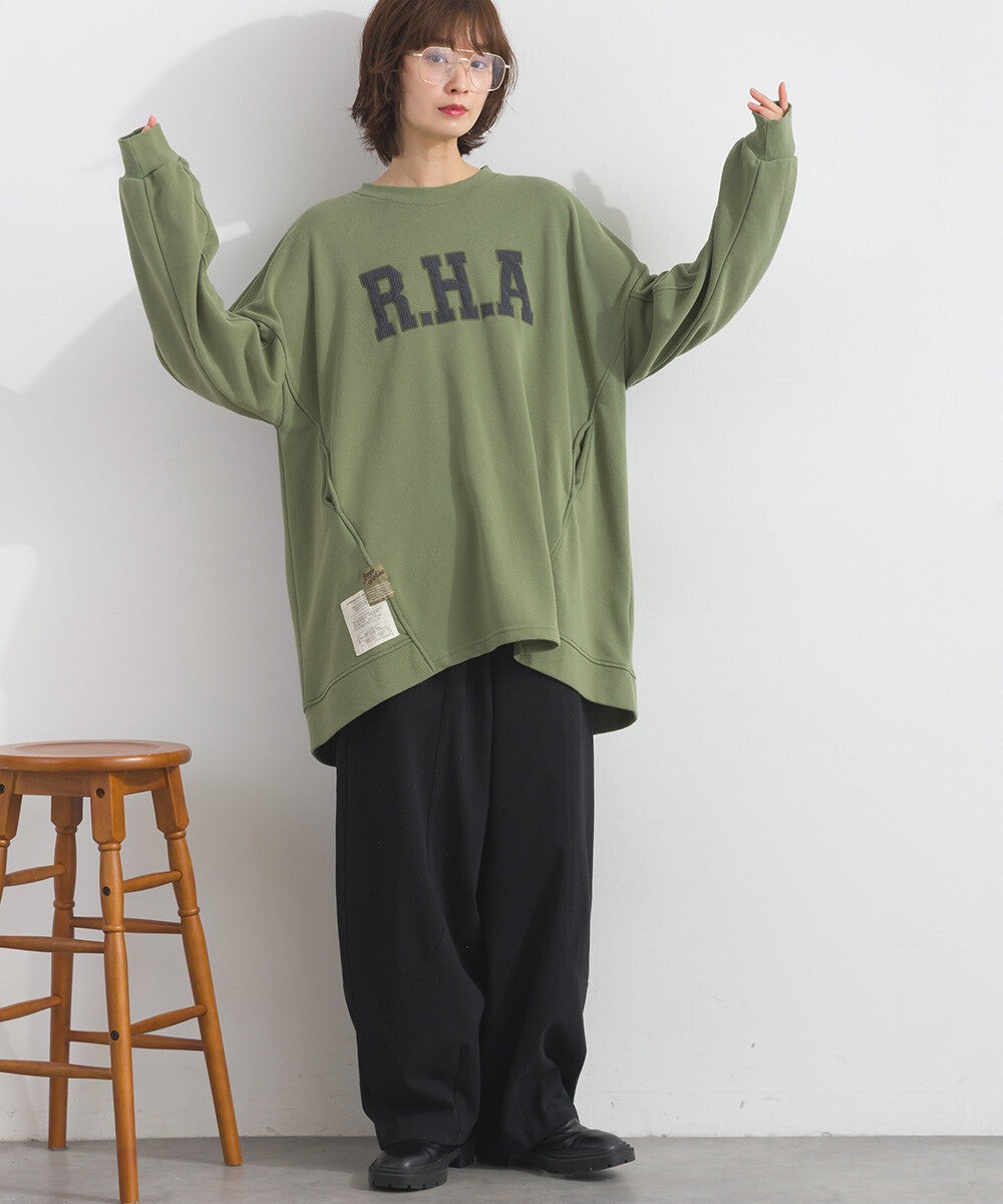 【iriey】品牌徽章 刷毛不規則長版上衣 Japan E-Shop
