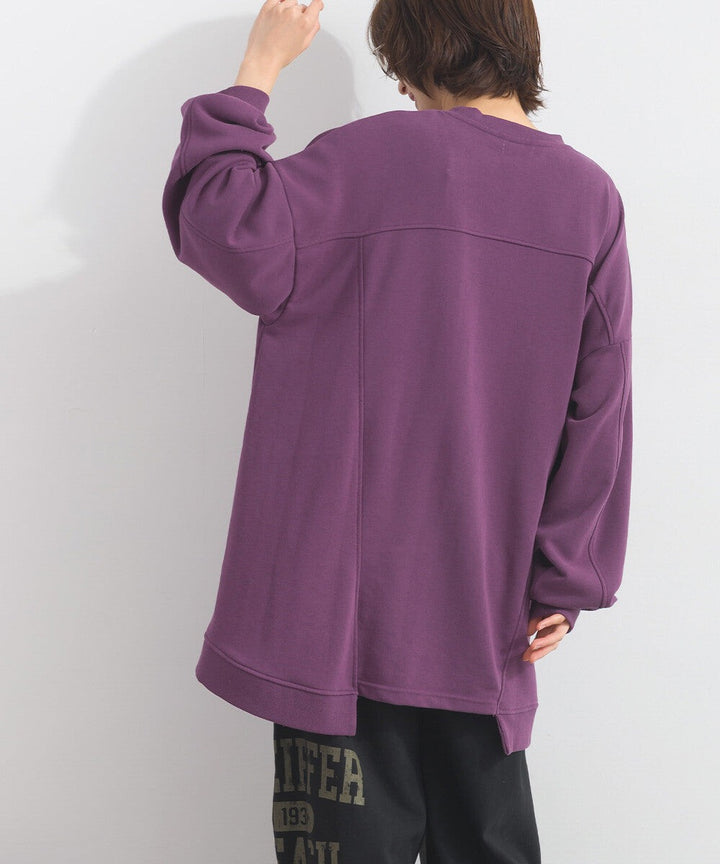 【iriey】品牌徽章 刷毛不規則長版上衣 Japan E-Shop