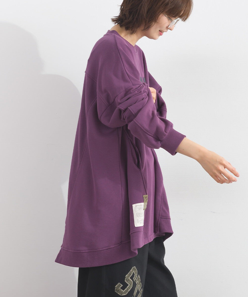 【iriey】品牌徽章 刷毛不規則長版上衣 Japan E-Shop