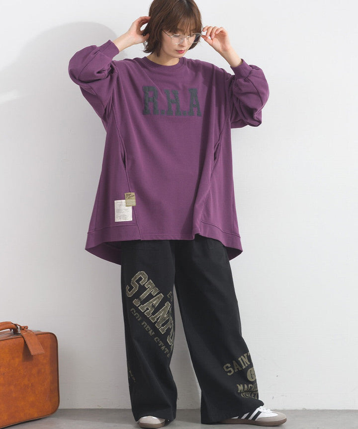【iriey】品牌徽章 刷毛不規則長版上衣 Japan E-Shop