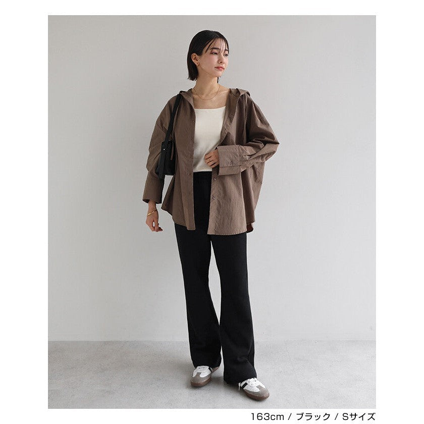 【evernavy】棉混毛圈窄版微喇叭休閒長褲 Japan E-Shop
