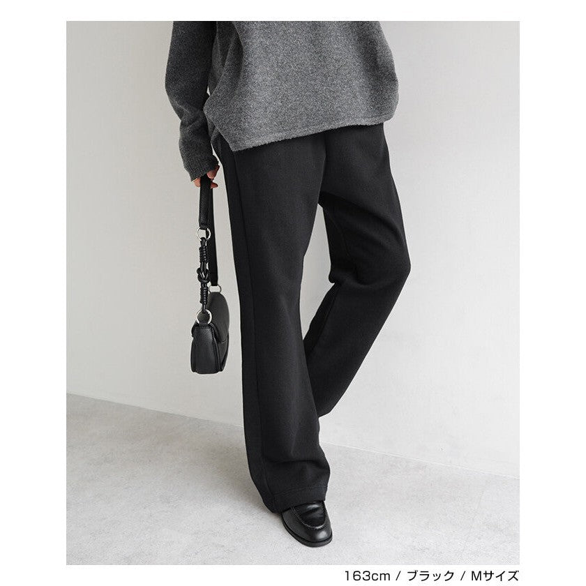 【evernavy】棉混毛圈窄版微喇叭休閒長褲 Japan E-Shop