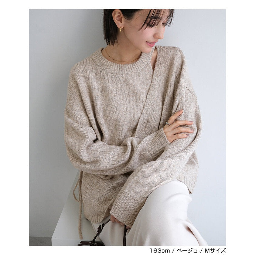【evernavy】假兩件中針織長袖上衣 Japan E-Shop
