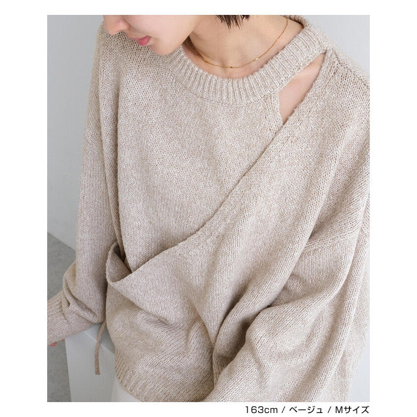 【evernavy】假兩件中針織長袖上衣 Japan E-Shop